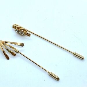 Goldtone Stick Pin Bundle AMWAY and Rhinestone Vintage
